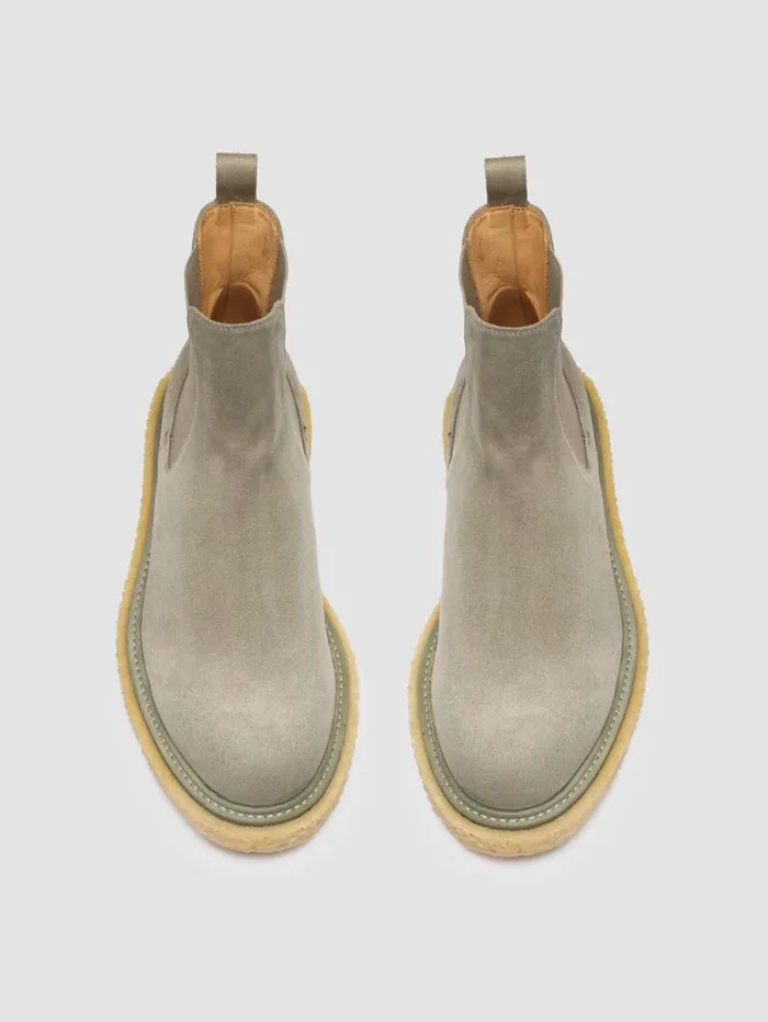Men Officine Creative Footwear BULLET 002 Green Suede Chelsea Boots Men Officine Creative Footwear BULLET 002 Green Suede Chelsea Boots