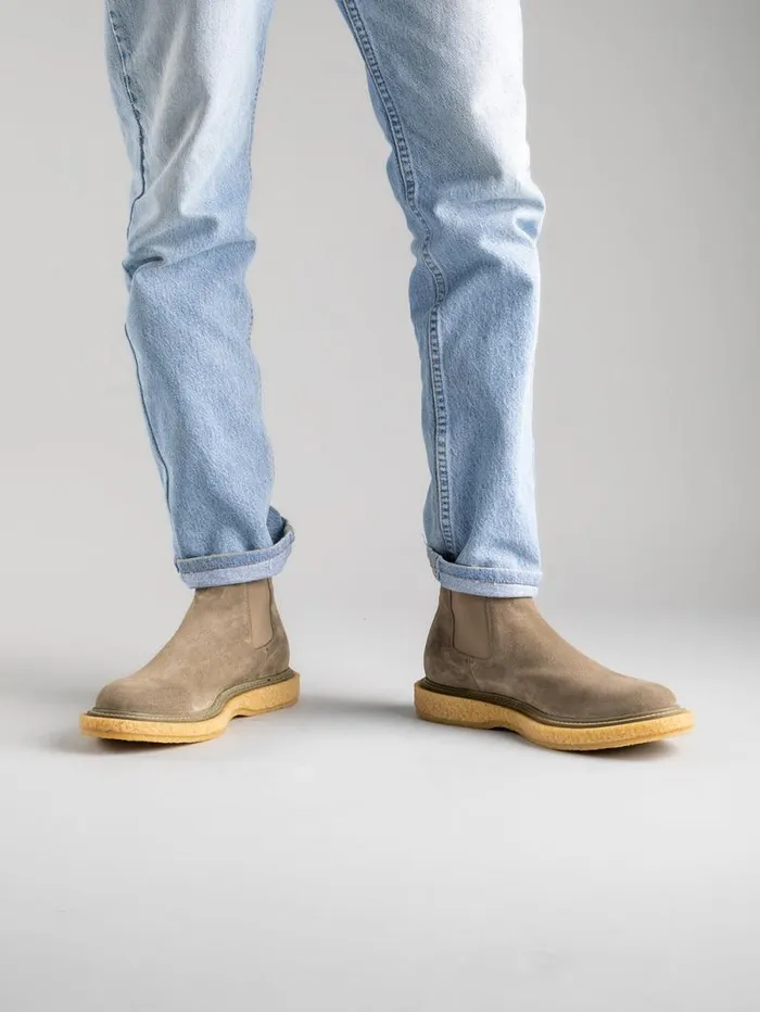 Men Officine Creative Footwear BULLET 002 Green Suede Chelsea Boots Men Officine Creative Footwear BULLET 002 Green Suede Chelsea Boots