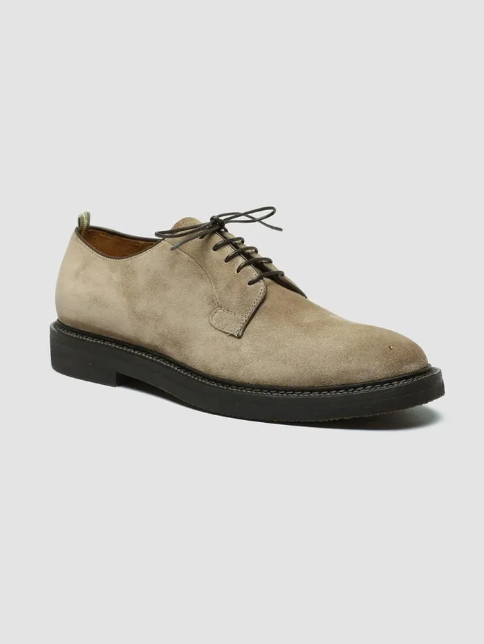Men Officine Creative Footwear HOPKINS FLEXI 201 Taupe Suede Derby Shoes Men Officine Creative Footwear HOPKINS FLEXI 201 Taupe Suede Derby Shoes