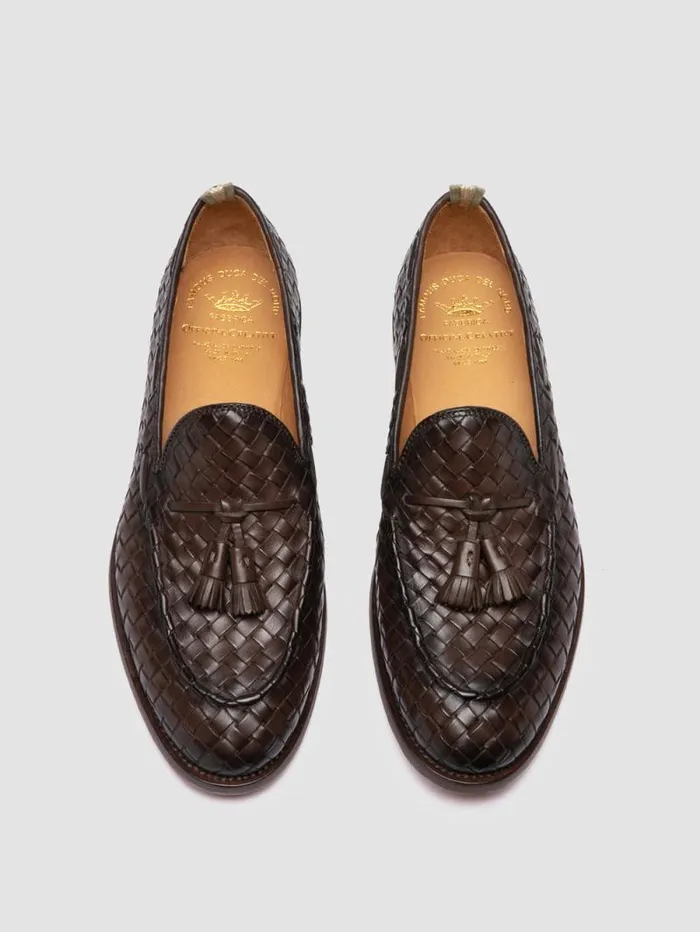 Men Officine Creative Footwear OPERA 004 Brown Leather Tassel Loafers
