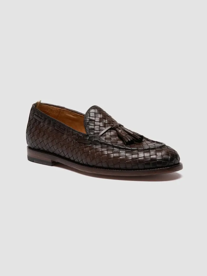 Men Officine Creative Footwear OPERA 004 Brown Leather Tassel Loafers