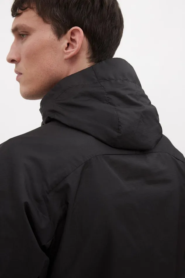 Men Pasmo Hooded Windbreaker Jacket Black Norse Projects Outerwear