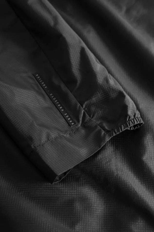 Men Pasmo Hooded Windbreaker Jacket Black Norse Projects Outerwear