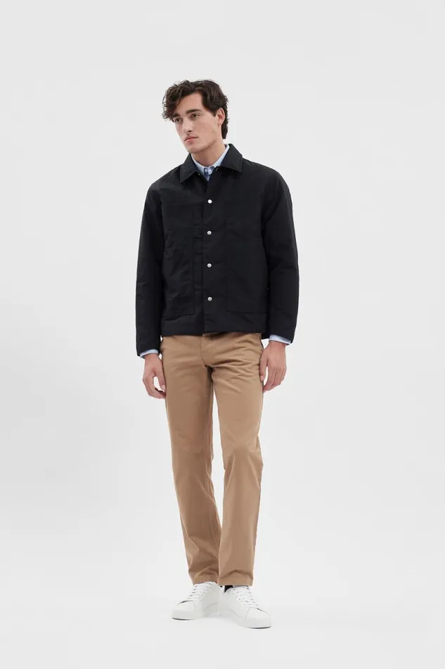 Men Pelle Waxed Nylon Insulated Jacket Dark Navy Norse Projects Outerwear