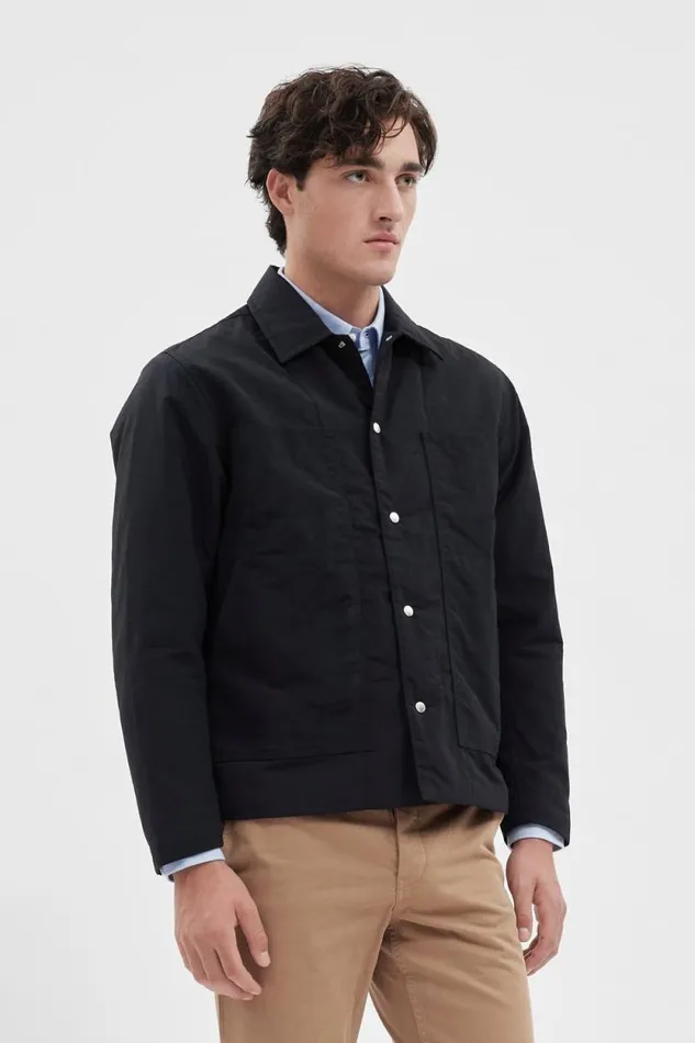 Men Pelle Waxed Nylon Insulated Jacket Dark Navy Norse Projects Outerwear
