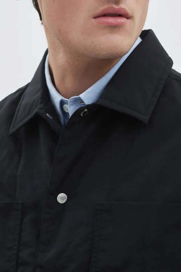 Men Pelle Waxed Nylon Insulated Jacket Dark Navy Norse Projects Outerwear