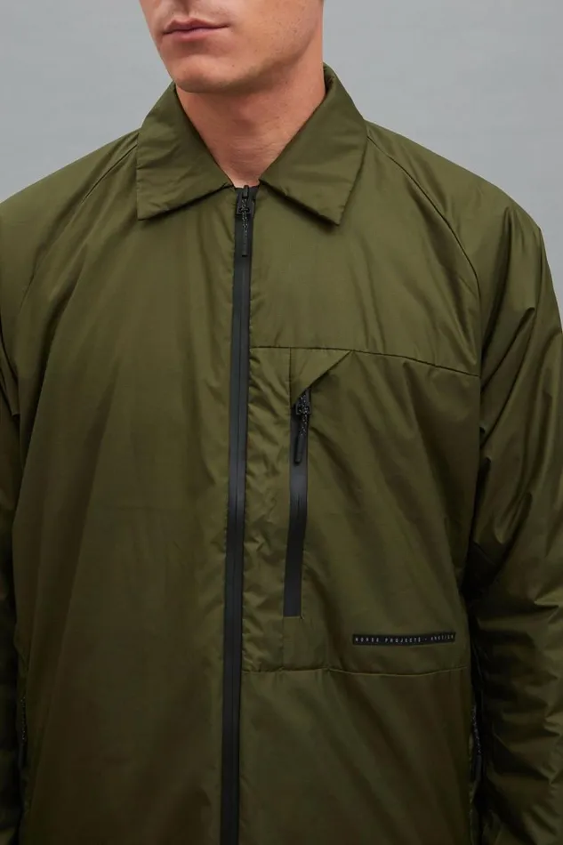 Men Pertex Quantum Midlayer Shirt Army Green Norse Projects Outerwear
