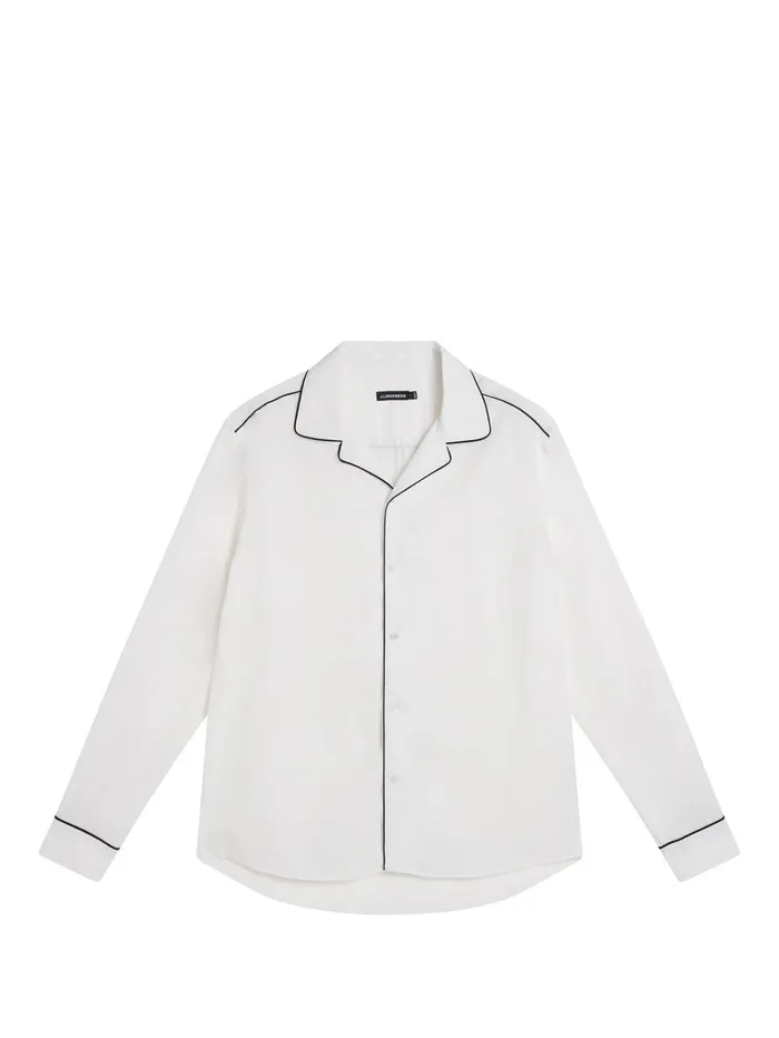 Men Piper Relaxed Piping Shirt Cloud White JLindeberg Shirts Men Piper Relaxed Piping Shirt Cloud White JLindeberg Shirts
