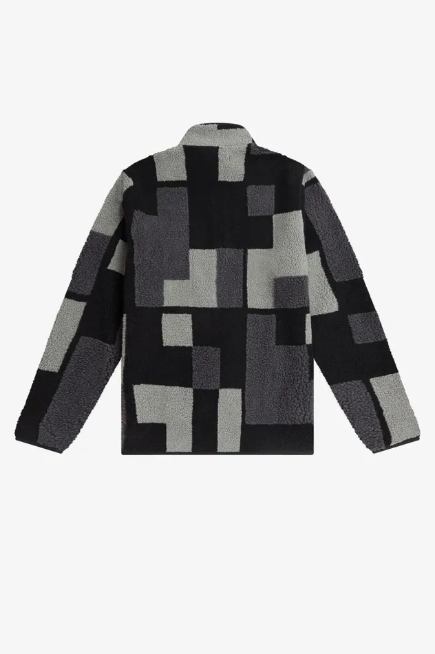Men Pixel Borg Fleece Black Fred Perry Sweatshirts