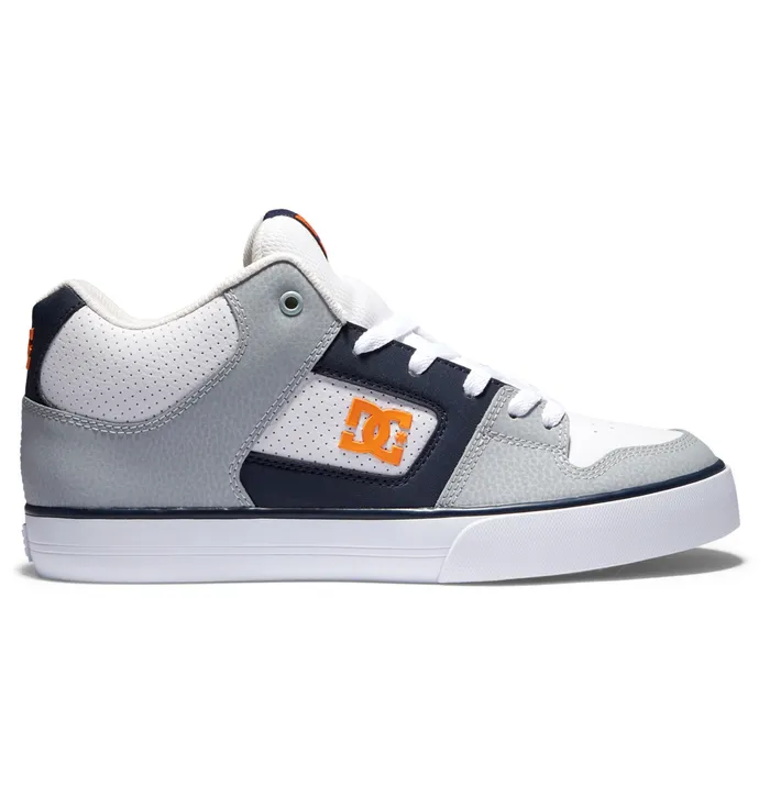 Men Pure MID MidTop Shoes whitegreyorange Sneakers DC Shoes