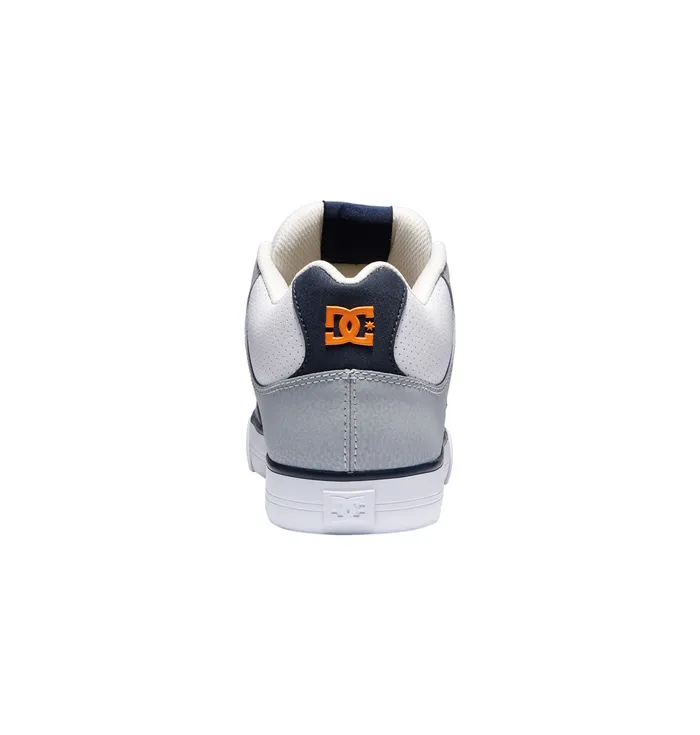 Men Pure MID MidTop Shoes whitegreyorange Sneakers DC Shoes