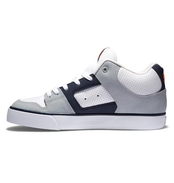 Men Pure MID MidTop Shoes whitegreyorange Sneakers DC Shoes