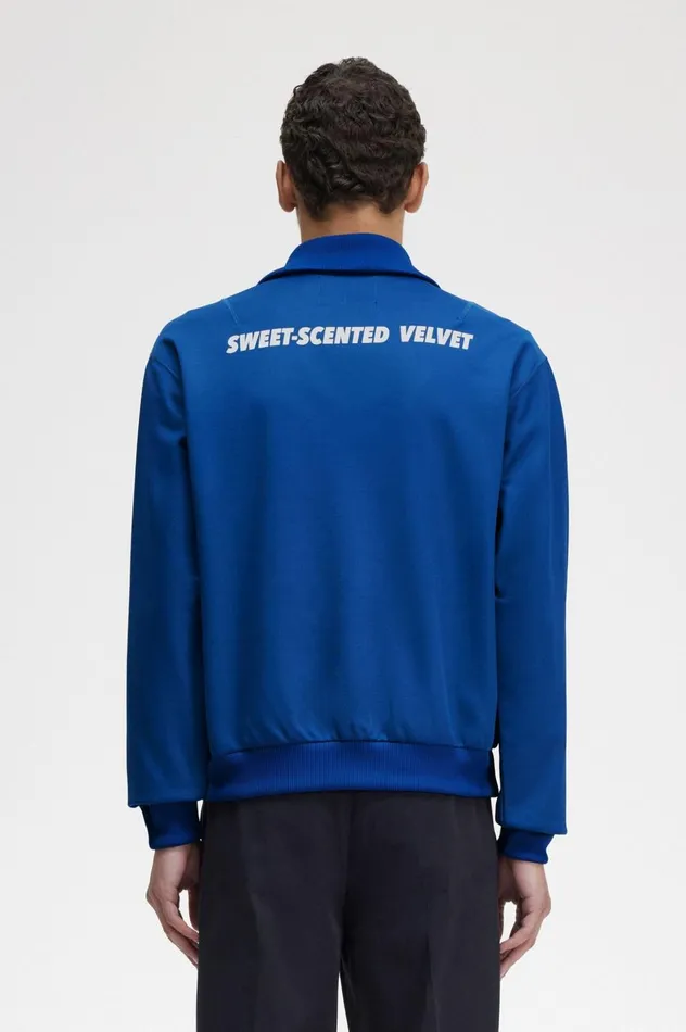 Men Raf SimonsPrinted Track Jacket Royal Blue Fred Perry Track Jackets