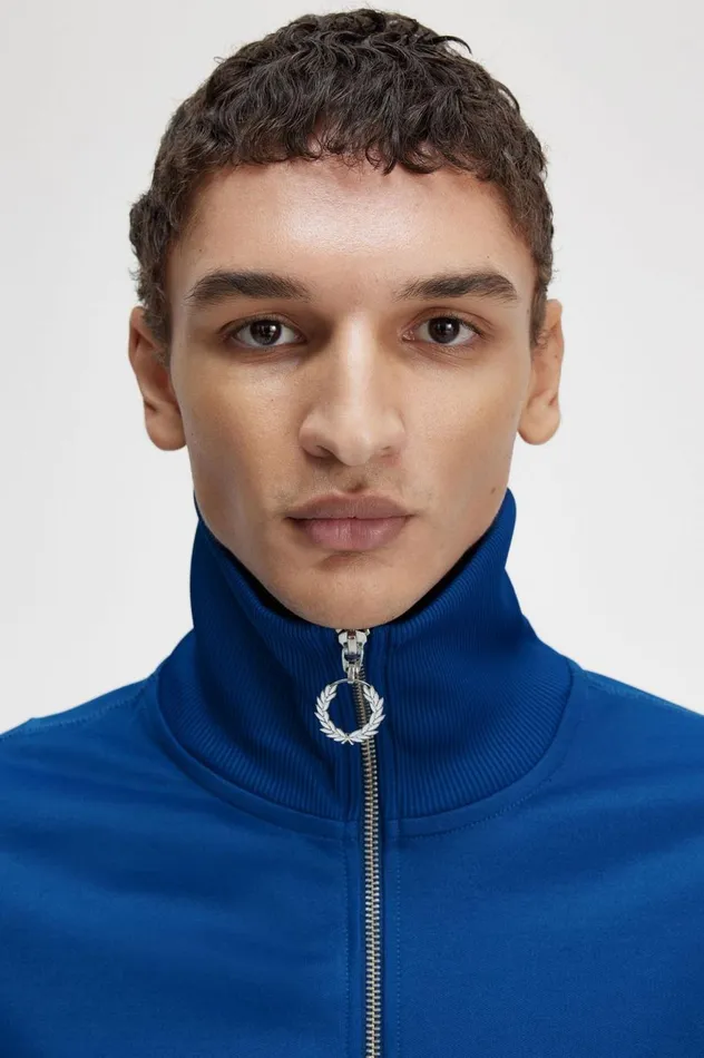 Men Raf SimonsPrinted Track Jacket Royal Blue Fred Perry Track Jackets