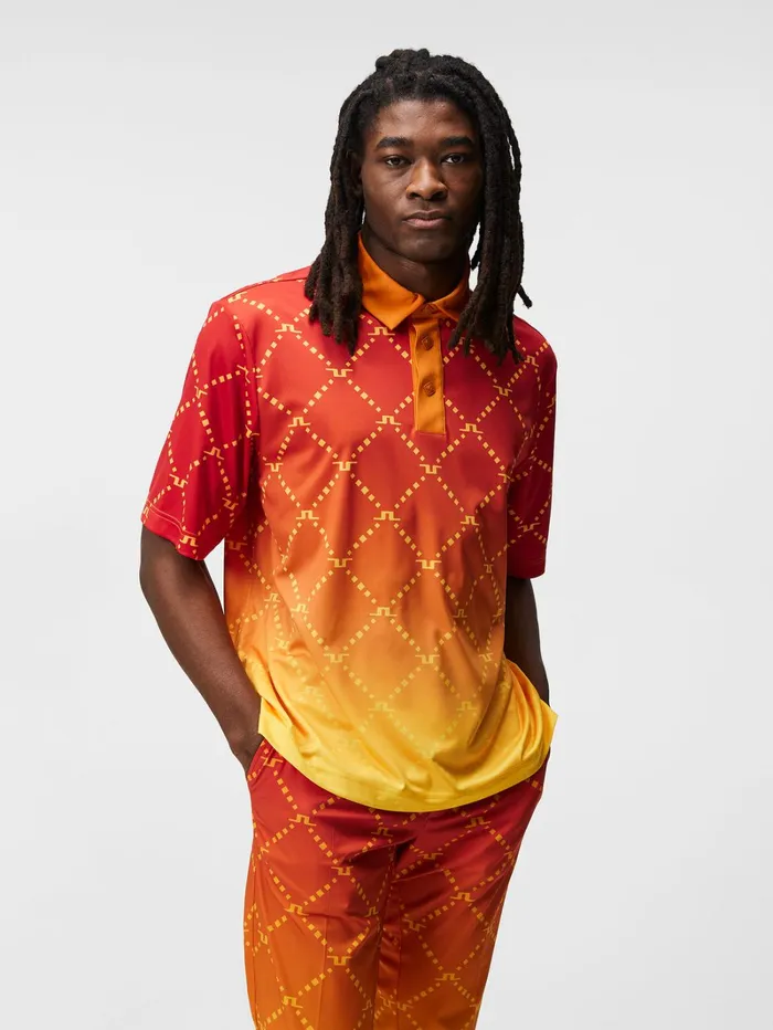 Men Sandy Polo Sunset Fade Logo JLindeberg Polo Shirts