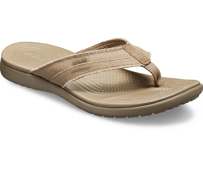Men Santa Cruz Canvas Flip Khaki Walnut Sandals Crocs