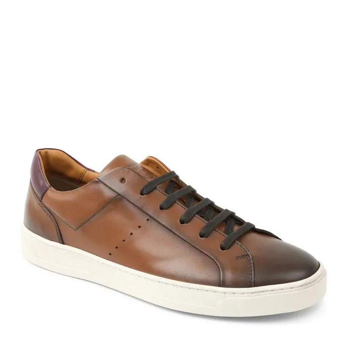 Men Sneakers Bruno Magli Dante LacetoToe Leather Sneaker 8211 Cognac