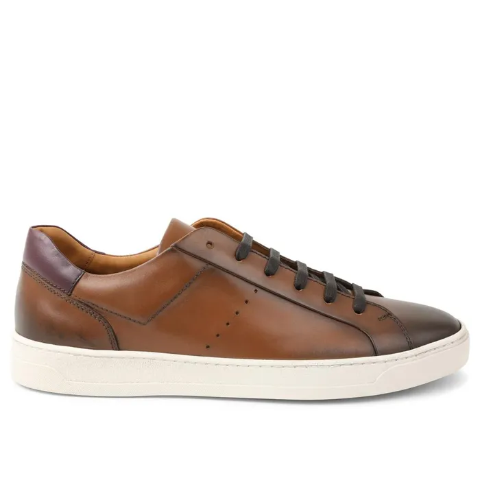 Men Sneakers Bruno Magli Dante LacetoToe Leather Sneaker 8211 Cognac
