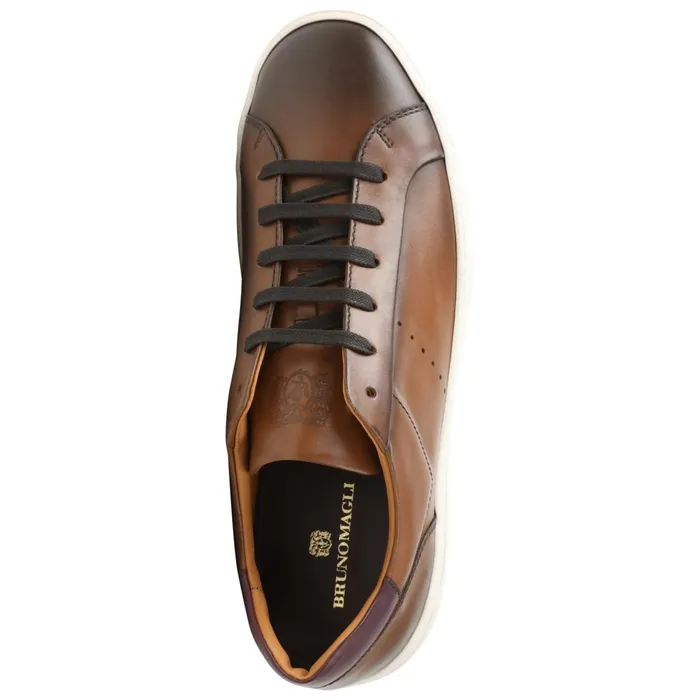 Men Sneakers Bruno Magli Dante LacetoToe Leather Sneaker 8211 Cognac