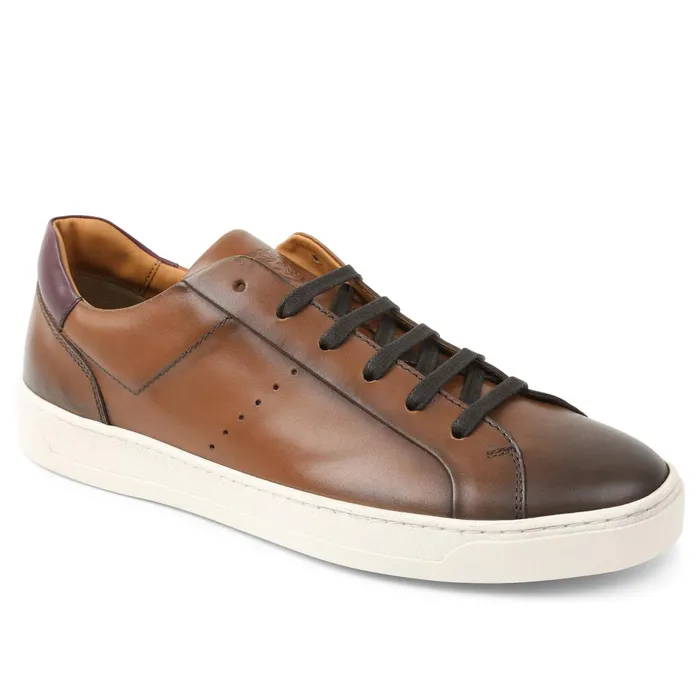 Men Sneakers Bruno Magli Dante LacetoToe Leather Sneaker 8211 Cognac