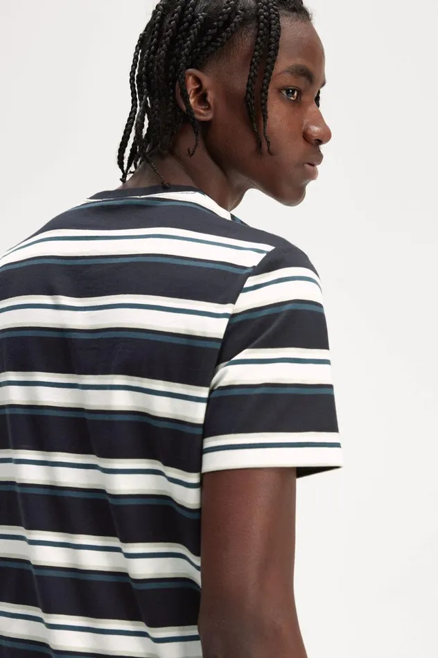 Men Stripe TShirt Navy Fred Perry TShirts