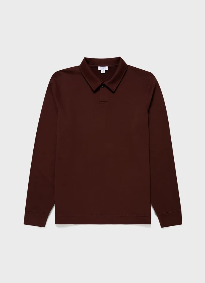 Men Sweatshirts and Sweatpants ussunspel Loopback Polo Sweatshirt Raisin