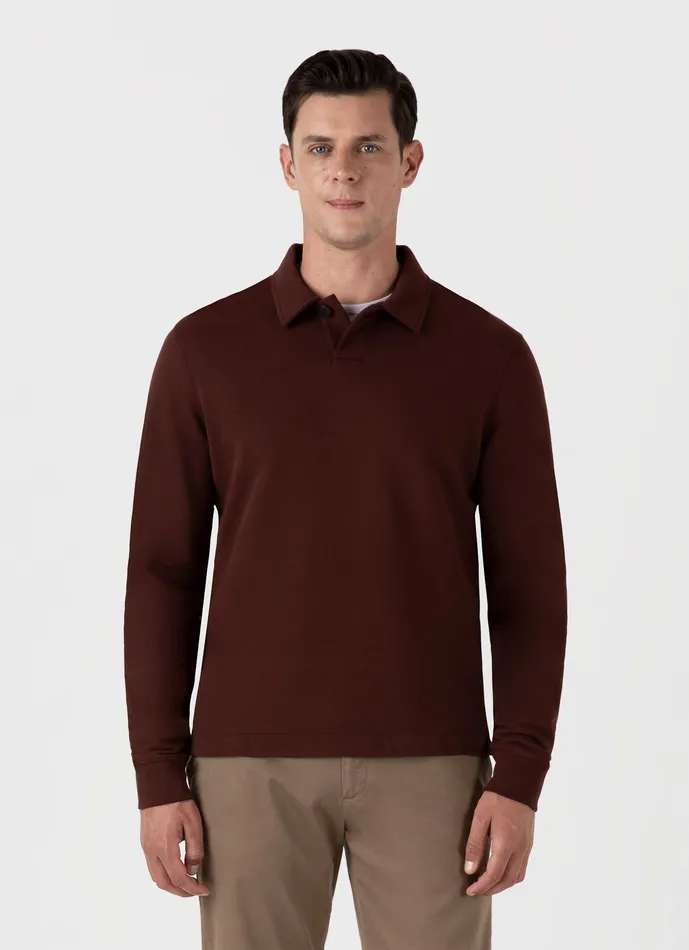 Men Sweatshirts and Sweatpants ussunspel Loopback Polo Sweatshirt Raisin Men Sweatshirts and Sweatpants ussunspel Loopback Polo Sweatshirt Raisin