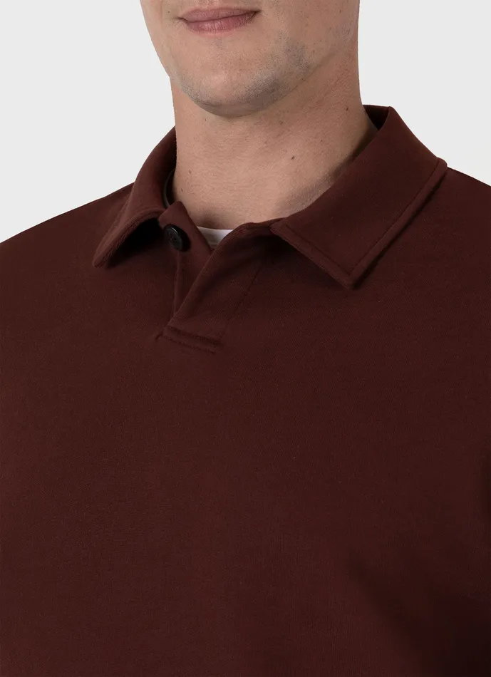 Men Sweatshirts and Sweatpants ussunspel Loopback Polo Sweatshirt Raisin Men Sweatshirts and Sweatpants ussunspel Loopback Polo Sweatshirt Raisin