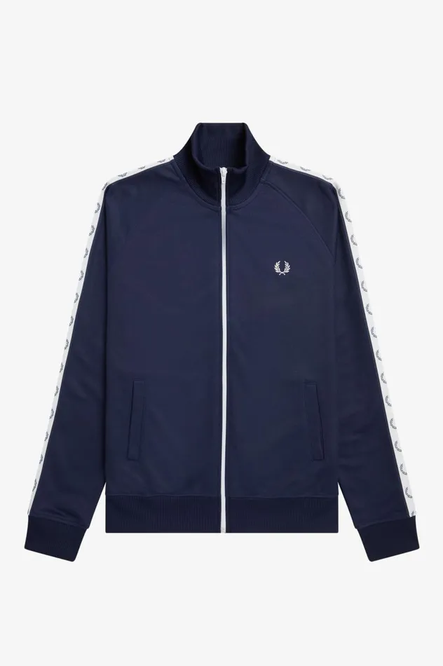 Men Taped Track Jacket Carbon Blue Fred Perry Track Jackets