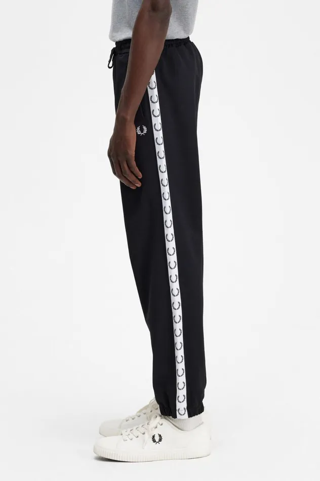Men Taped Track Pant Black Fred Perry Trousers