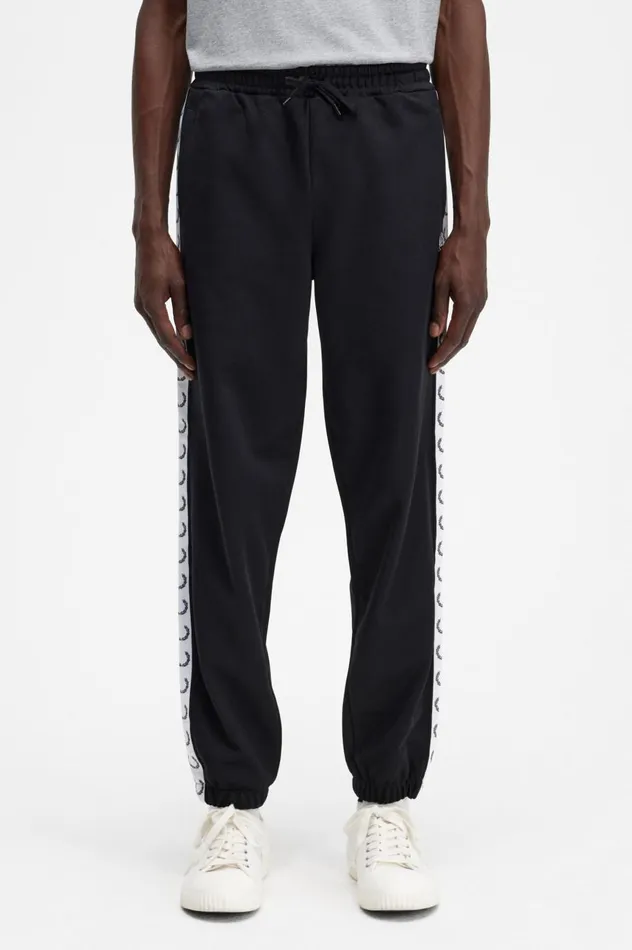 Men Taped Track Pant Black Fred Perry Trousers
