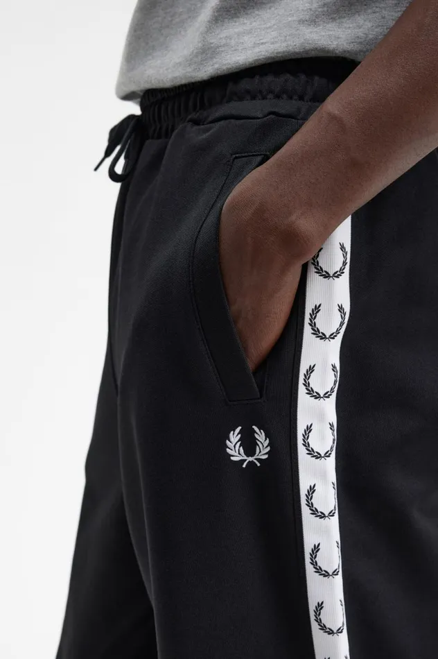 Men Taped Track Pant Black Fred Perry Trousers