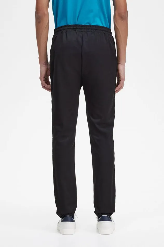 Men Taped Track Pants Black Fred Perry Tracksuits
