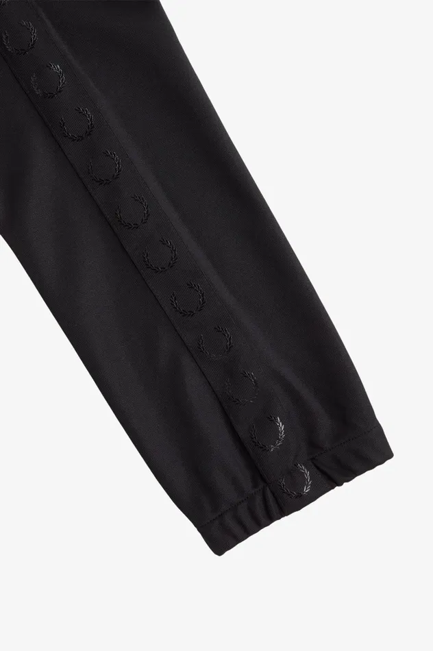Men Taped Track Pants Black Fred Perry Tracksuits