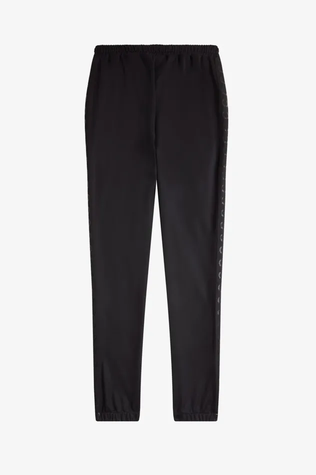 Men Taped Track Pants Black Fred Perry Tracksuits
