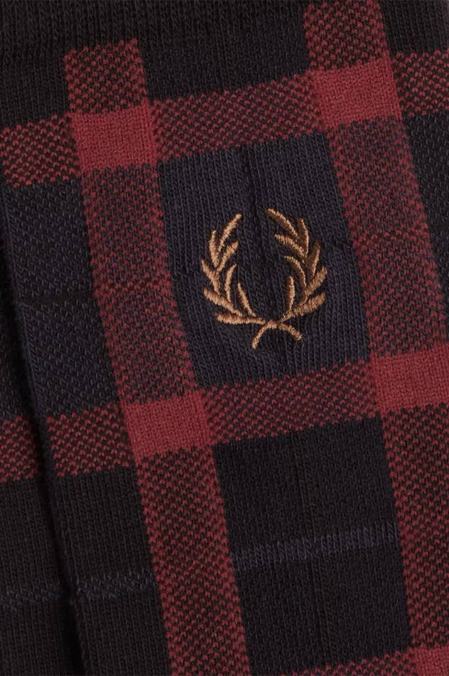 Men Tartan Socks Oxbloodshaded Stone Fred Perry Accessories