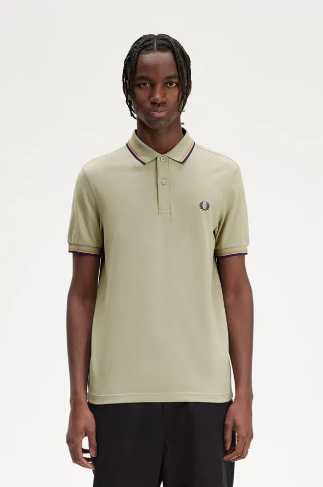 Men The ShirtM3600 Seagrasslight Rustfrench Navy Fred Perry The Fred Perry Shirt