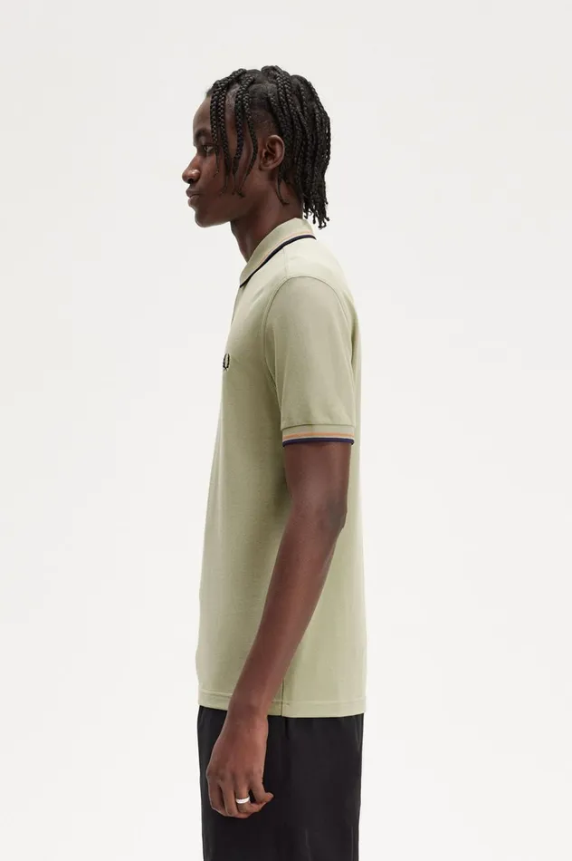 Men The ShirtM3600 Seagrasslight Rustfrench Navy Fred Perry The Fred Perry Shirt