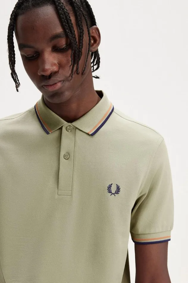 Men The ShirtM3600 Seagrasslight Rustfrench Navy Fred Perry The Fred Perry Shirt
