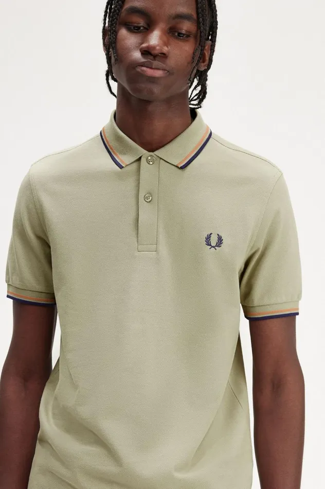 Men The ShirtM3600 Seagrasslight Rustfrench Navy Fred Perry The Fred Perry Shirt