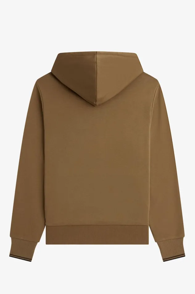 Men Tipped Hooded Sweatshirt Shaded Stoneburnt Tobacco Fred Perry Sweatshirts