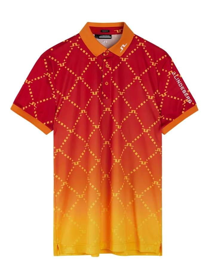 Men Tour Tech Reg Fit Print Polo Sunset Fade Logo JLindeberg Polo Shirts Men Tour Tech Reg Fit Print Polo Sunset Fade Logo JLindeberg Polo Shirts