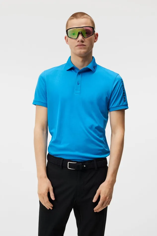 Men Tour Tech Slim Fit Polo Brilliant Blue JLindeberg Polo Shirts