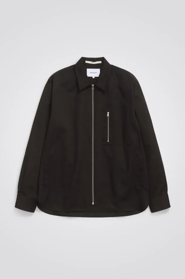 Men Ulrik Gabardine Overshirt Espresso Norse Projects Overshirts