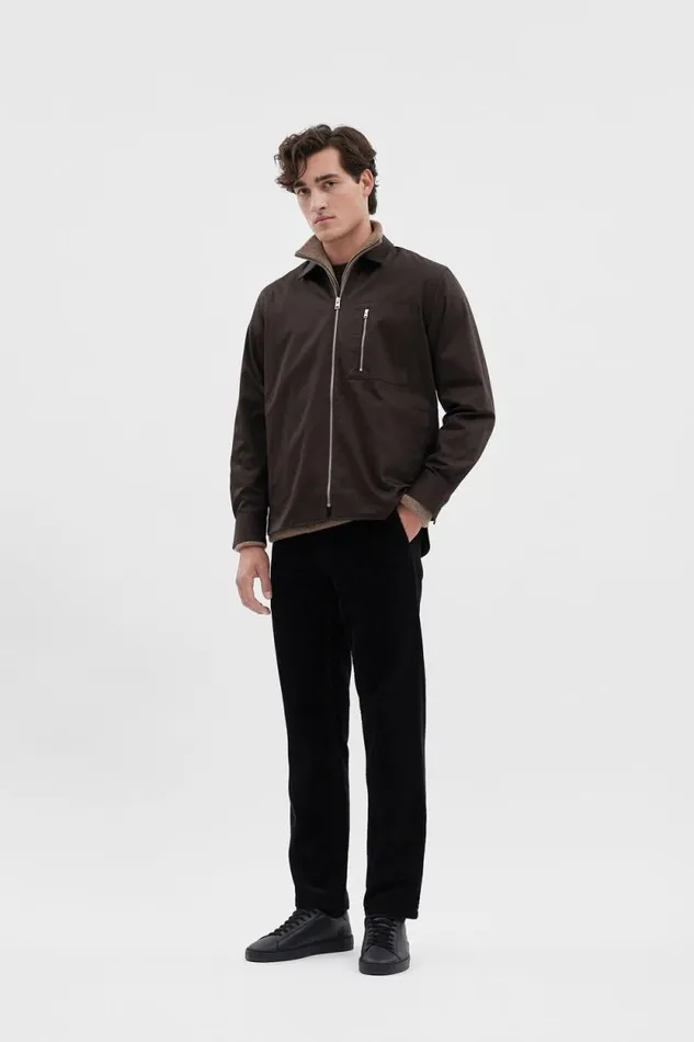 Men Ulrik Gabardine Overshirt Espresso Norse Projects Overshirts