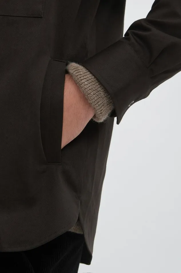 Men Ulrik Gabardine Overshirt Espresso Norse Projects Overshirts
