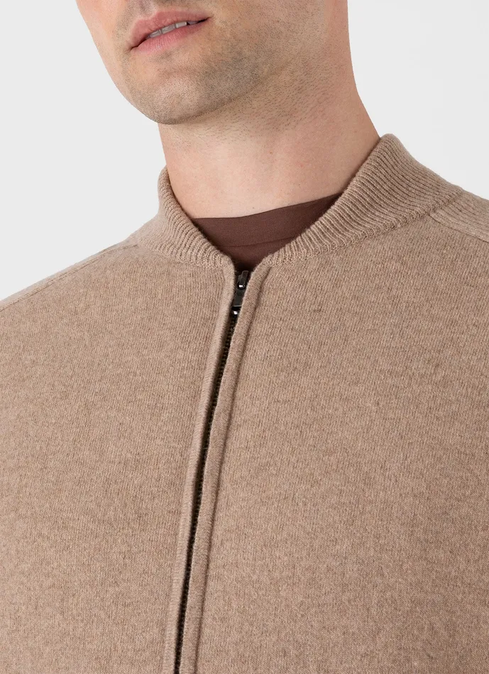 Men ussunspel Double Faced Bomber Jacket Light Sandstone Knitwear Men ussunspel Double Faced Bomber Jacket Light Sandstone Knitwear