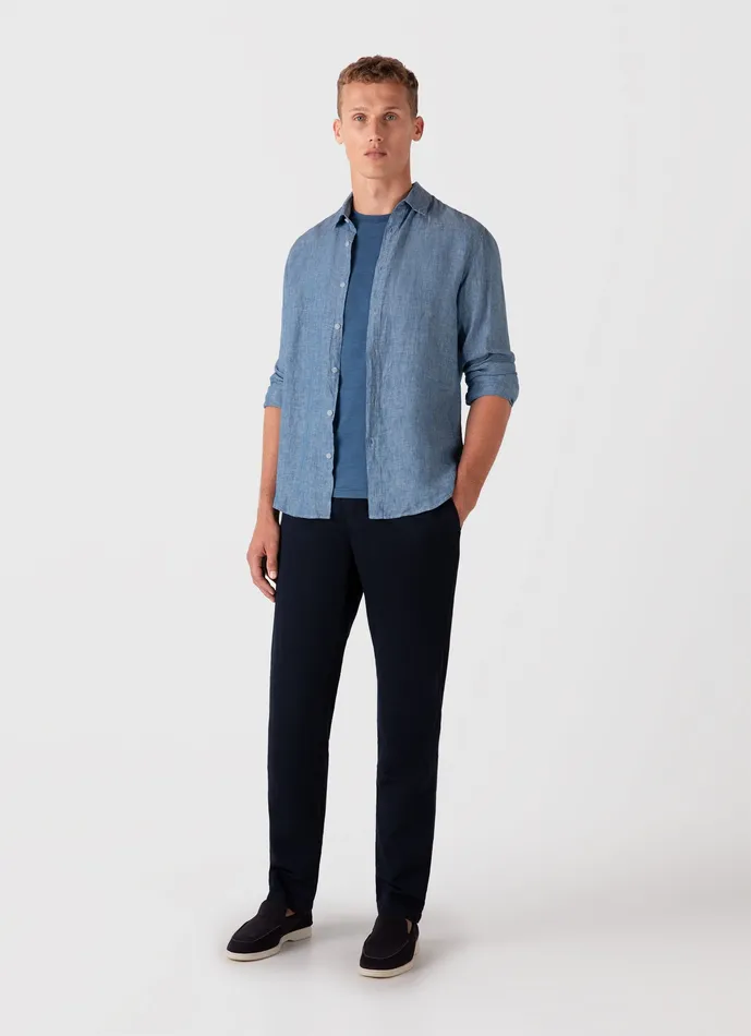 Men ussunspel Riviera Midweight Tshirt Mid Indigo Wash Tshirts Men ussunspel Riviera Midweight Tshirt Mid Indigo Wash Tshirts