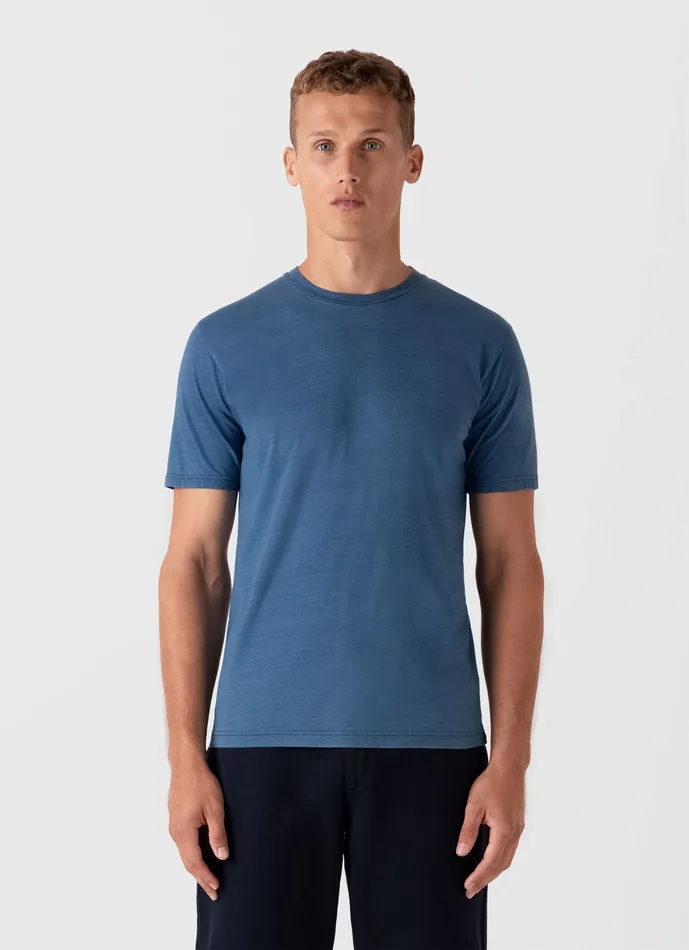 Men ussunspel Riviera Midweight Tshirt Mid Indigo Wash Tshirts Men ussunspel Riviera Midweight Tshirt Mid Indigo Wash Tshirts