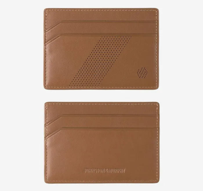 MenWomen Johnston and Murphy Wallets Richmond Perforated Weekender Case Tan